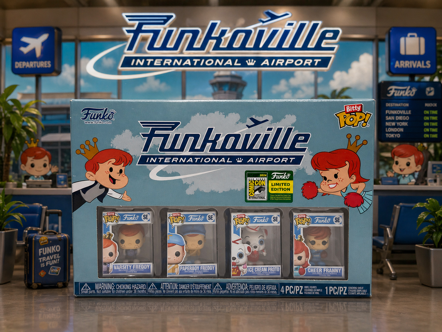 Funko Bitty Pop! Funkoville International Airport SDCC 2024 Limited Edition 4-Pack